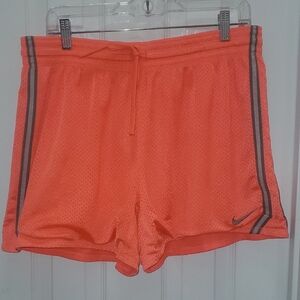 Nike Orange Athletic Shorts with Elastic Waistband